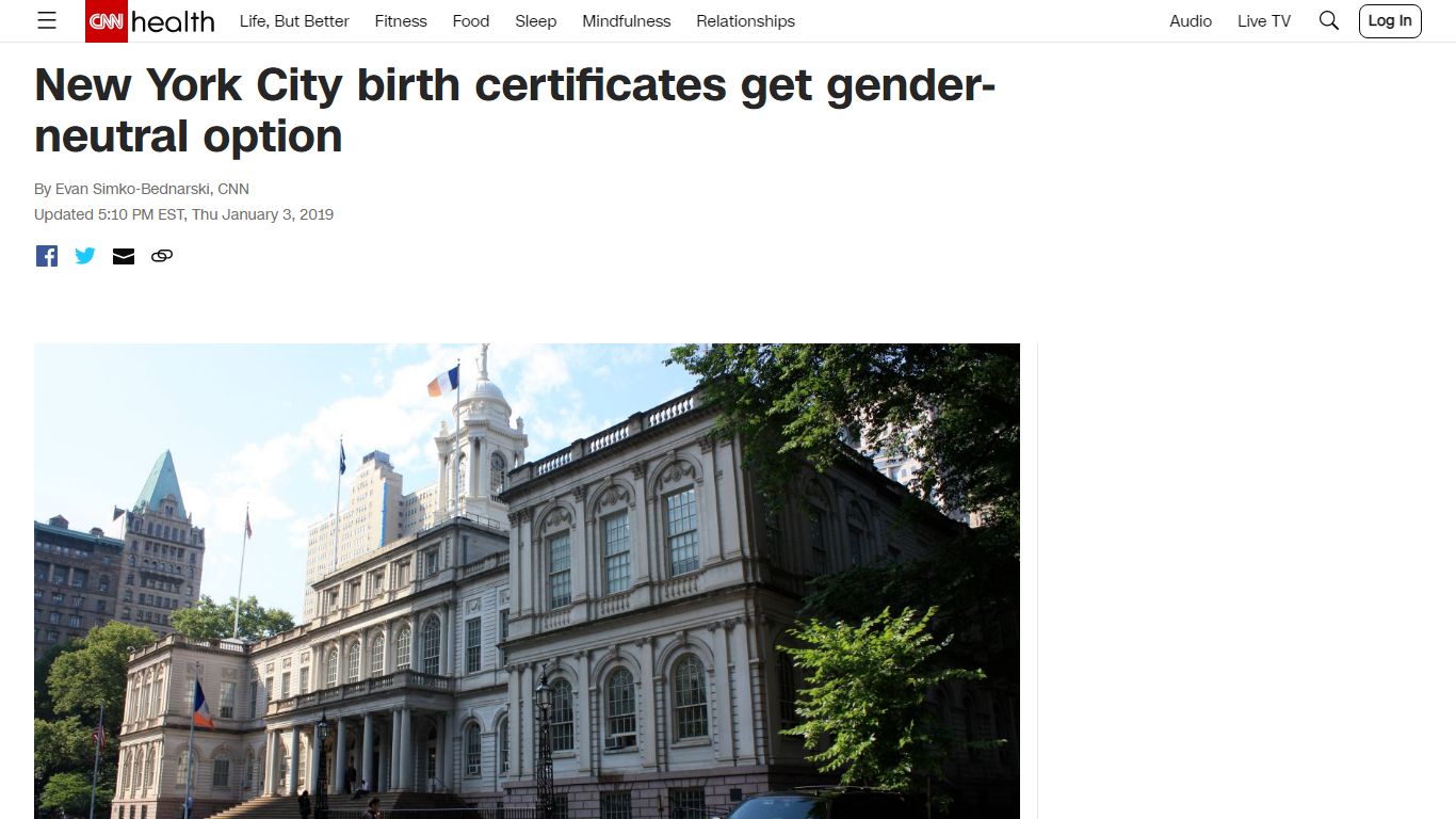 New York City birth certificates get gender-neutral option | CNN